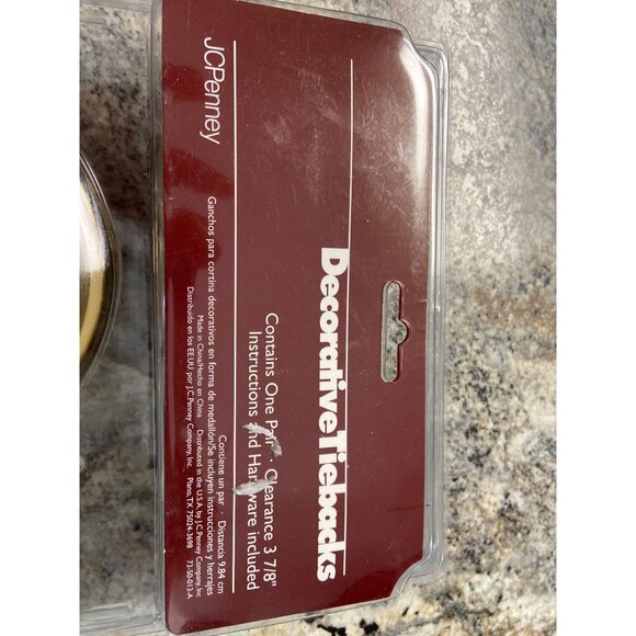 Vintage Brass Curtain Tiebacks JC Penney Mid Century Modern Style 3 7/8 in - Picture 4 of 4